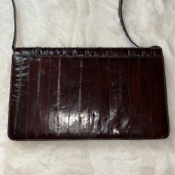Genuine Luxury EEL Skin Purse w/ Strap Converts to Clutch Bag - Picture 6 of 15
